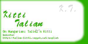 kitti talian business card